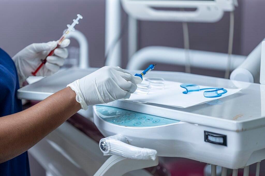 Instrumental dental preparado para un tratamiento con cuidados postoperatorios
